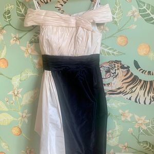 Kay Unger Silk Evening Black and White Sleeveless Dress